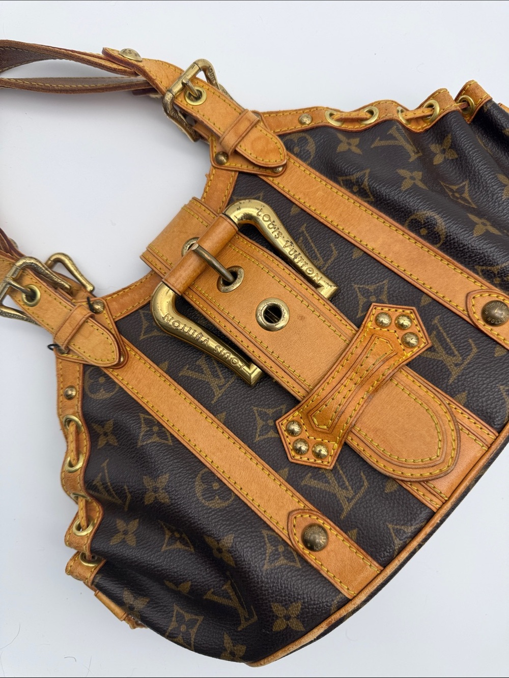 1️⃣6️⃣5️⃣0️⃣ Louis Vuitton Monogram Canvas Shoulder Bag with Vachetta Trim - Picture 16 of 16